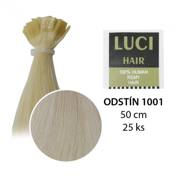 Prodloužené vlasy LCH odstín 1001 délka 50 cm - 25 pramenů