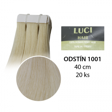 Prodloužené vlasy LCH Tape In odstín 1001 délka 40 cm